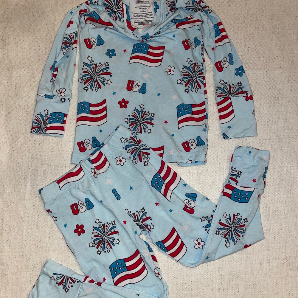 Patriotic Kids Pajamas Set - Blue